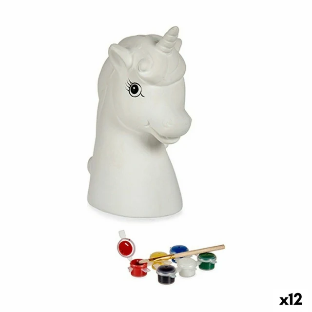 Paint Your Own Money Box Ceramic Unicorn 10 x 14,5 x 8,5 cm (12 Units)