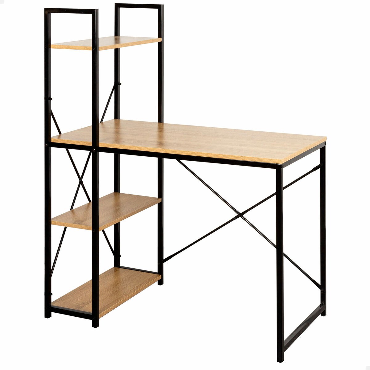 Desk with Shelf Steel Melamin Particleboard 120 x 12 x 64 cm