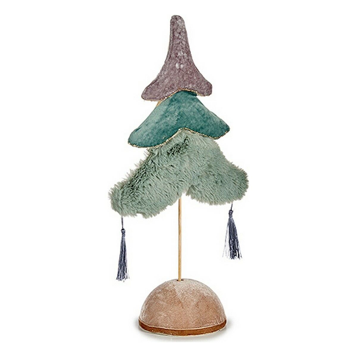 Christmas Tree Blue Multicolour Turquoise Silver Polyester Wood 12 x 43 x 22 cm 22 x 43 x 12 cm