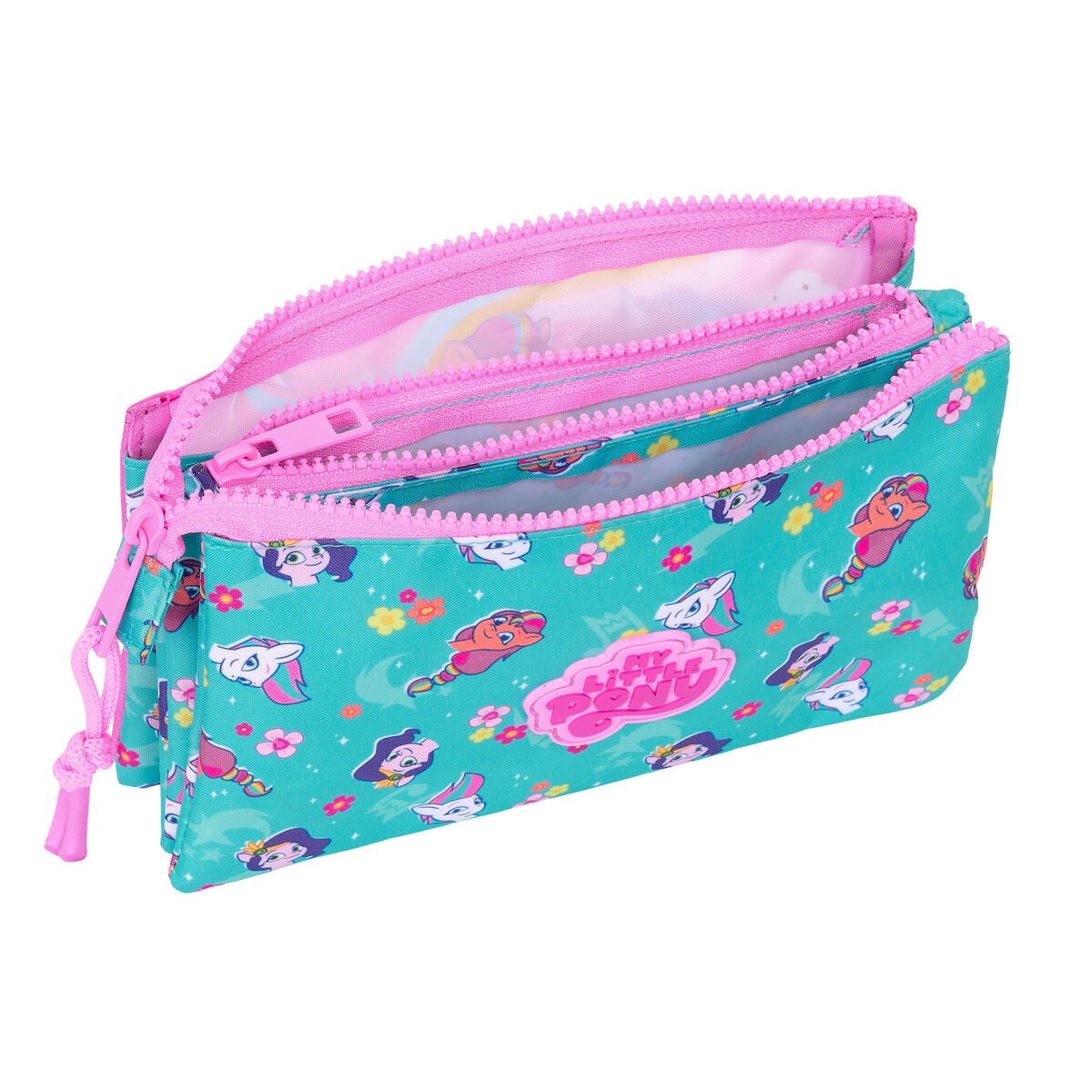 Triple Carry-all Magic Pink Turquoise 22 x 12 x 3 cm