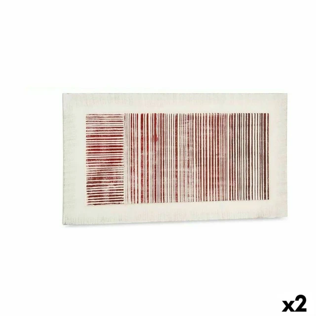 Canvas White Pink Stripes With relief 110 x 60 x 2,5 cm (2 Units)