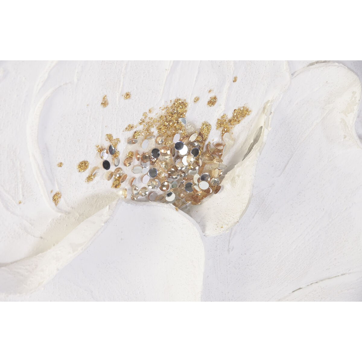 Canvas White Beige Flower Shabby Chic 82 x 5 x 82 cm (2 Units)