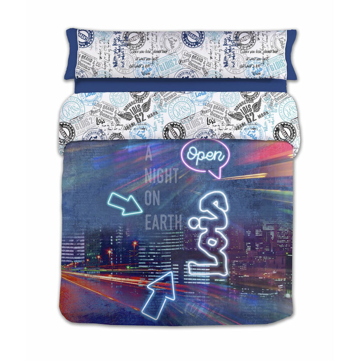 Duvet cover set NIGHT P. Blue Double 220 x 230 cm 3 Pieces