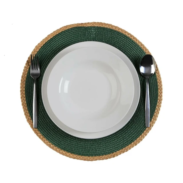 Table Mat Green Jute polypropylene Water hyacinth 38 x 38 cm