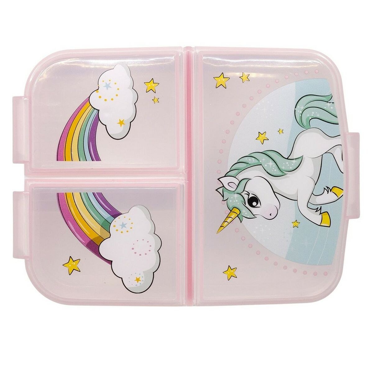 Lunchbox with Cutlery Comparment Unicorn Rainbow (6,7 x 16,5 x 19,5 cm)