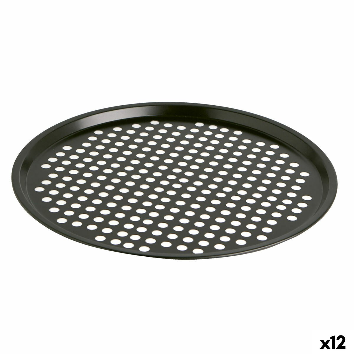 Pizza Mould Sweet Grey Black Metal 30 x 0,9 cm (12 Units)