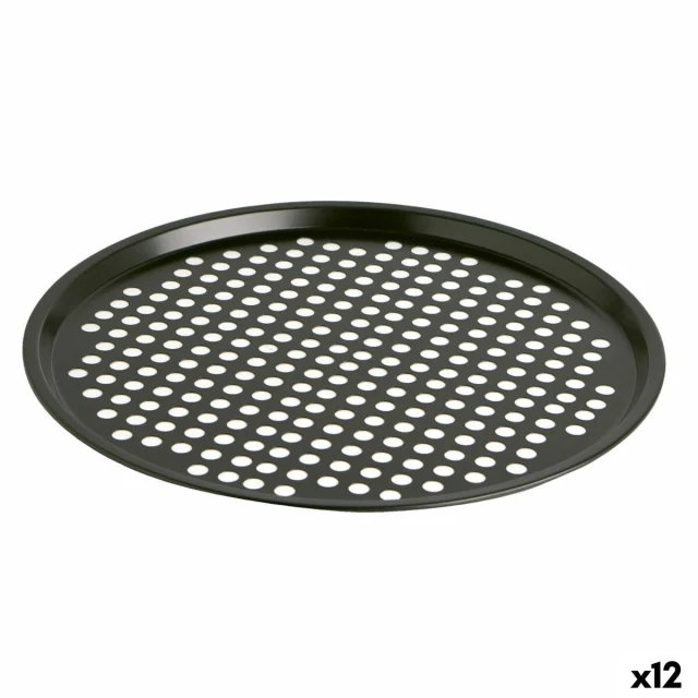 Pizza Mould Sweet Grey Black Metal 30 x 0,9 cm (12 Units)