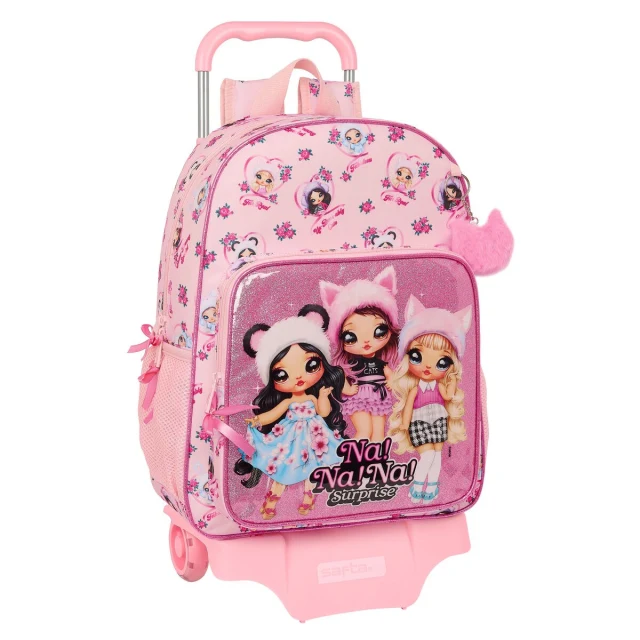 School Rucksack with Wheels Fabulous Pink 33 x 42 x 14 cm
