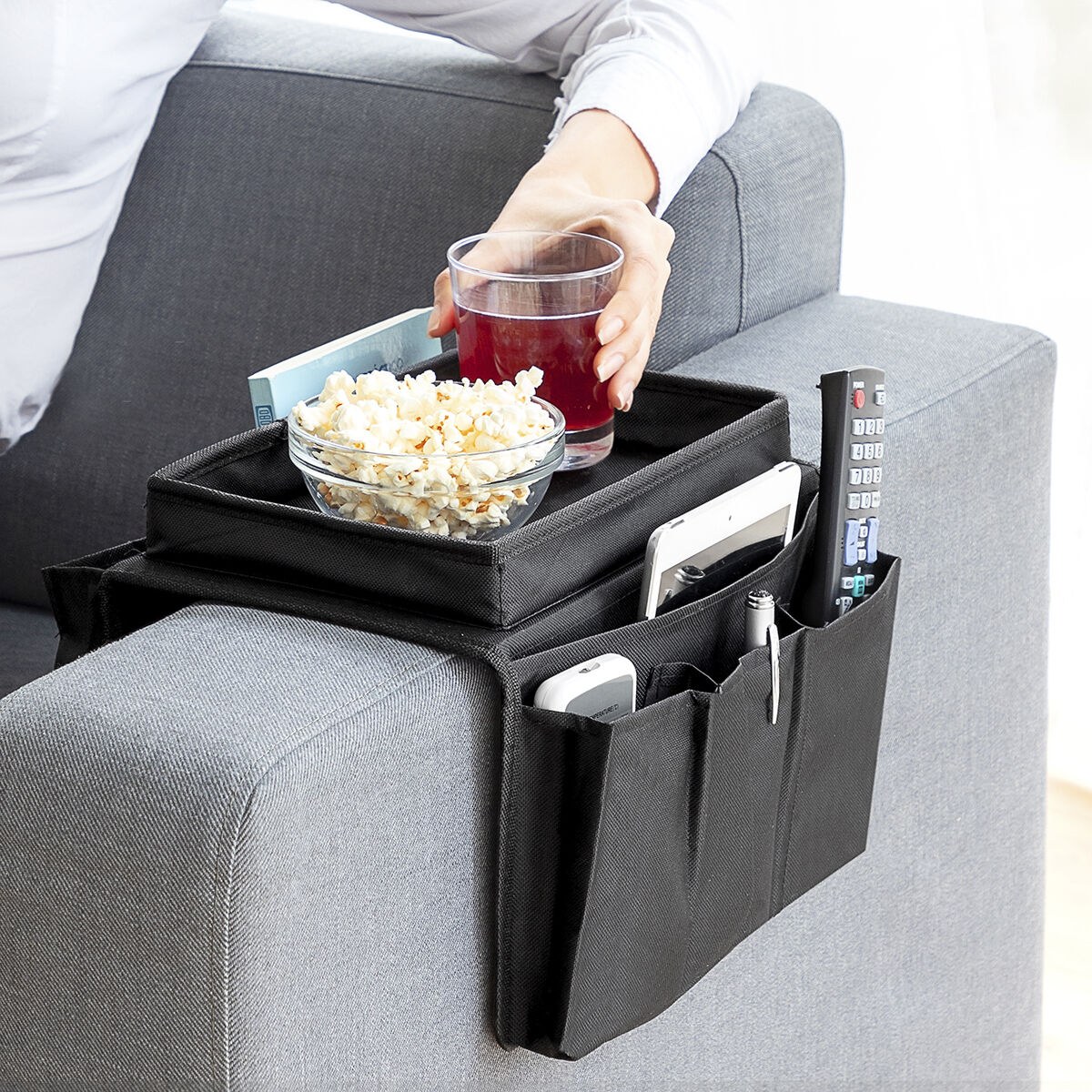 Sofa Tray with Organiser for Remote Controls