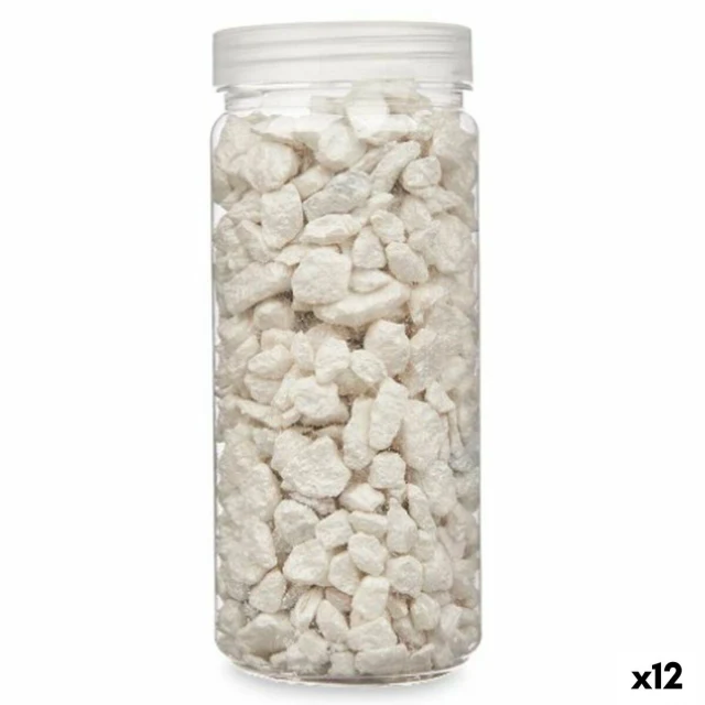Decorative Stones White 10 - 20 mm 700 g 6,2 x 15,3 x 6,2 cm 6,5 x 15,8 x 6,5 cm (12 Units)
