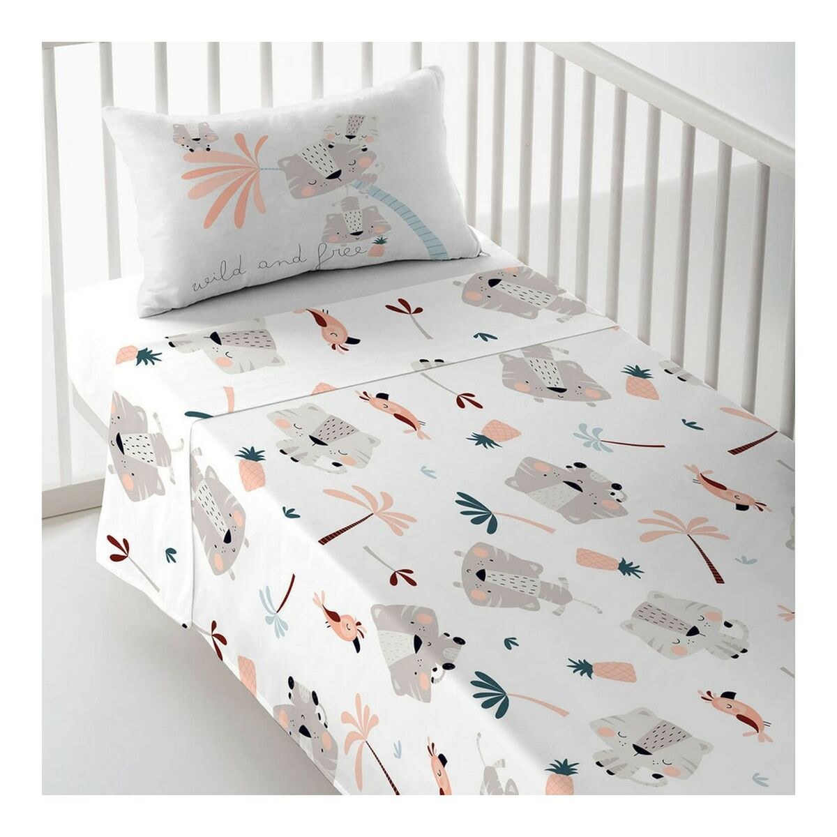 Cot Flat Sheet Wild And Free B 100 x 130 cm