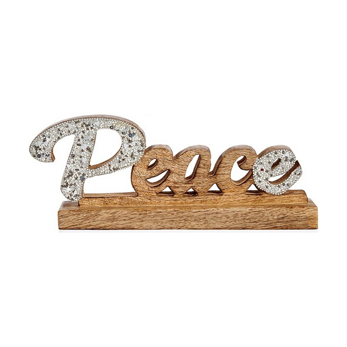 Decorative Figure Peace Silver Glitter 6 x 13 x 31 cm