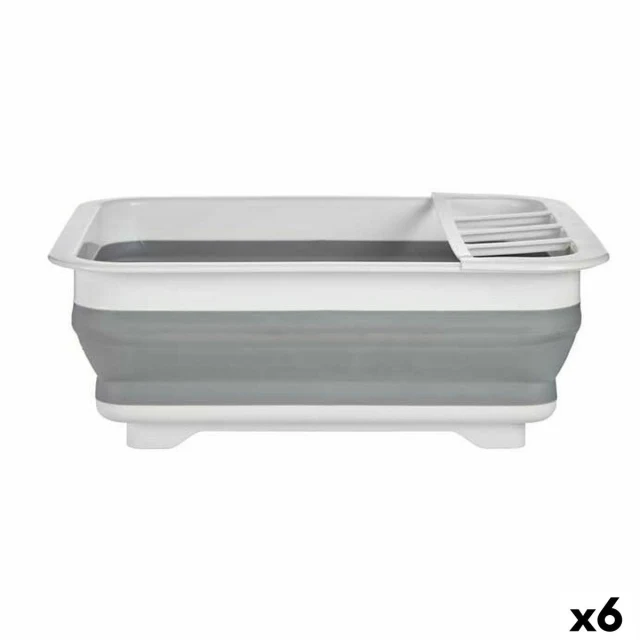 Folding Draining Rack for Kitchen White Grey polypropylene TPR 37,9 x 29,3 x 12 cm 38 x 5,4 x 29 cm 29,3 x 5,4 x 37,9 cm