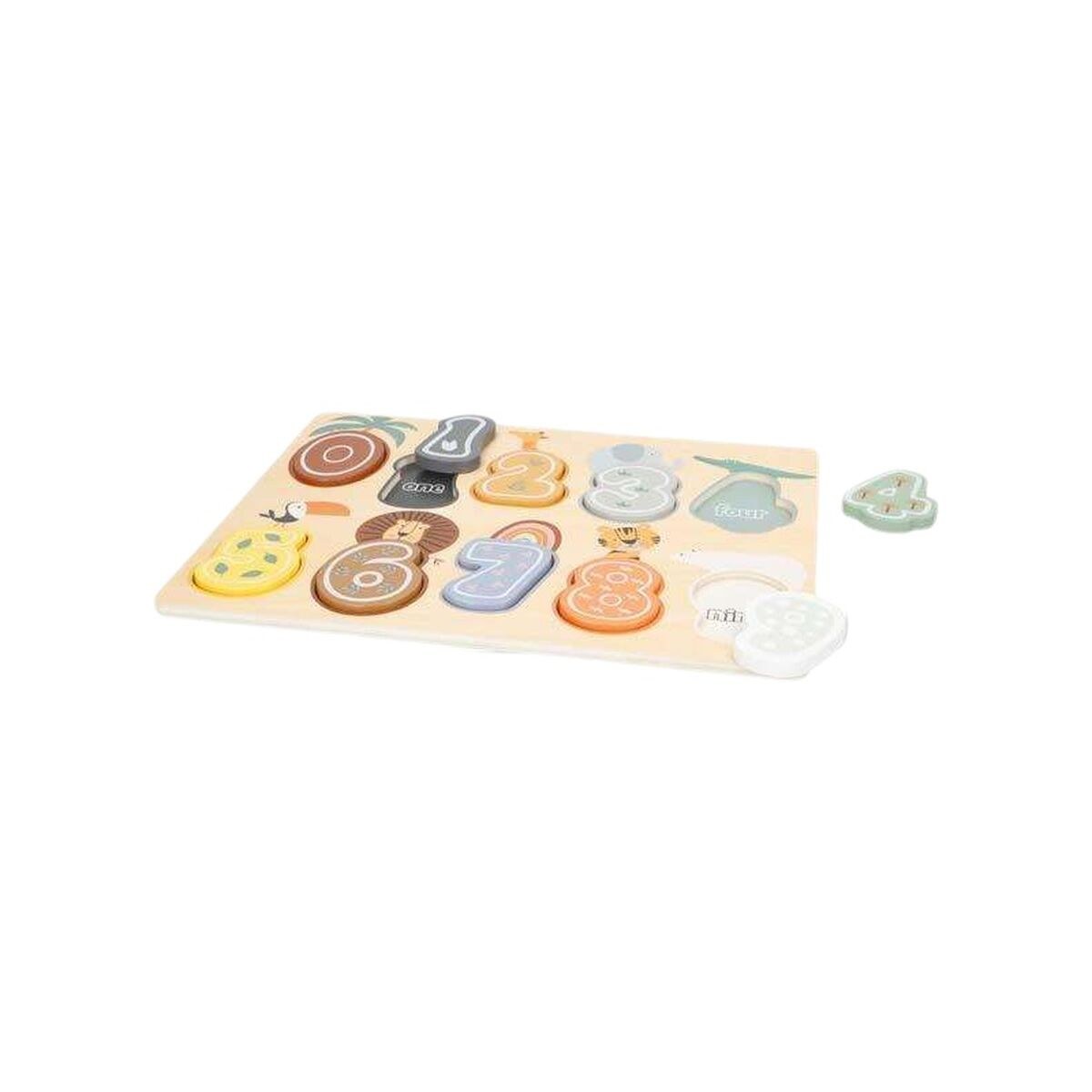 Child's Wooden Puzzle Numbers