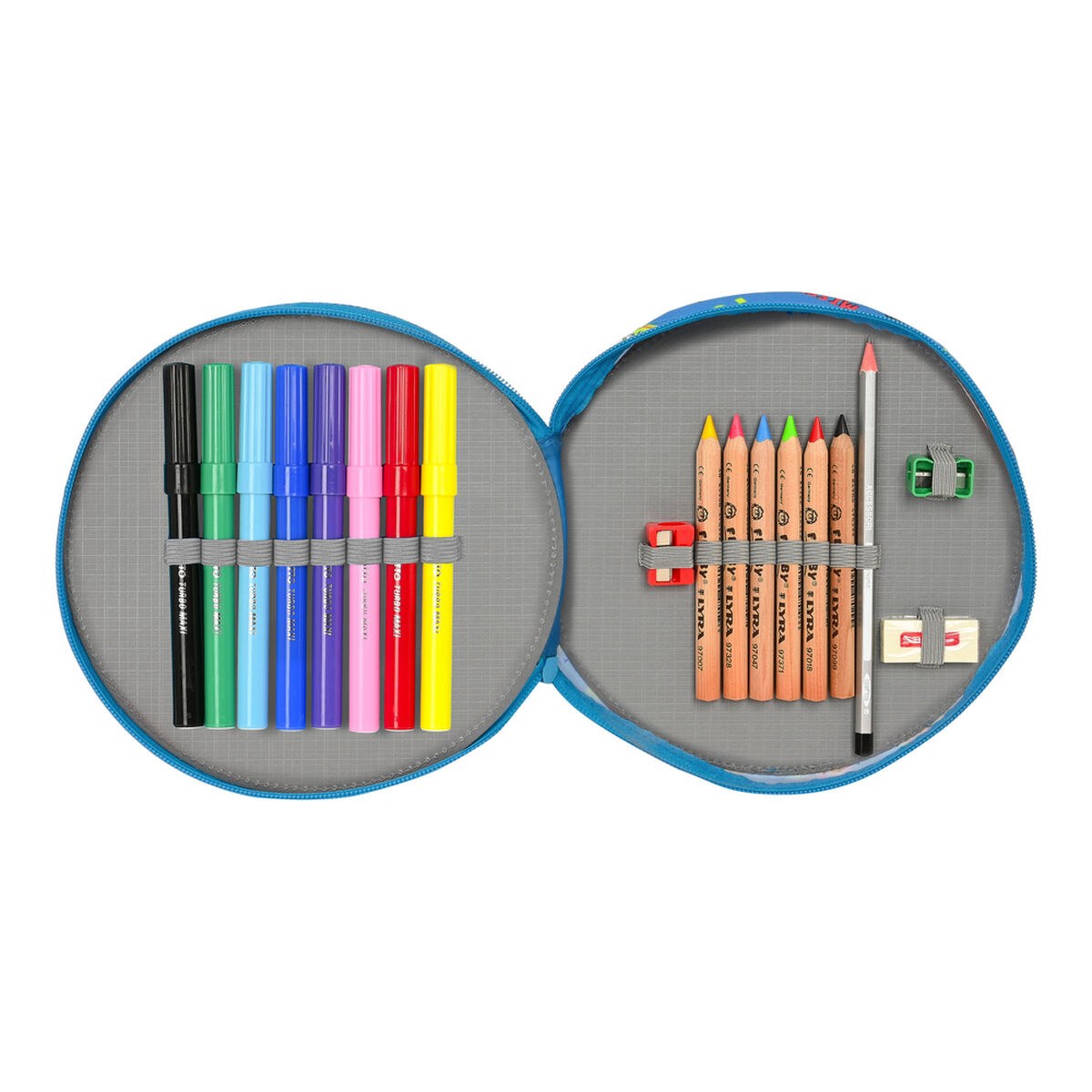 Pencil Case Friendship Circular Blue (18 Pieces)