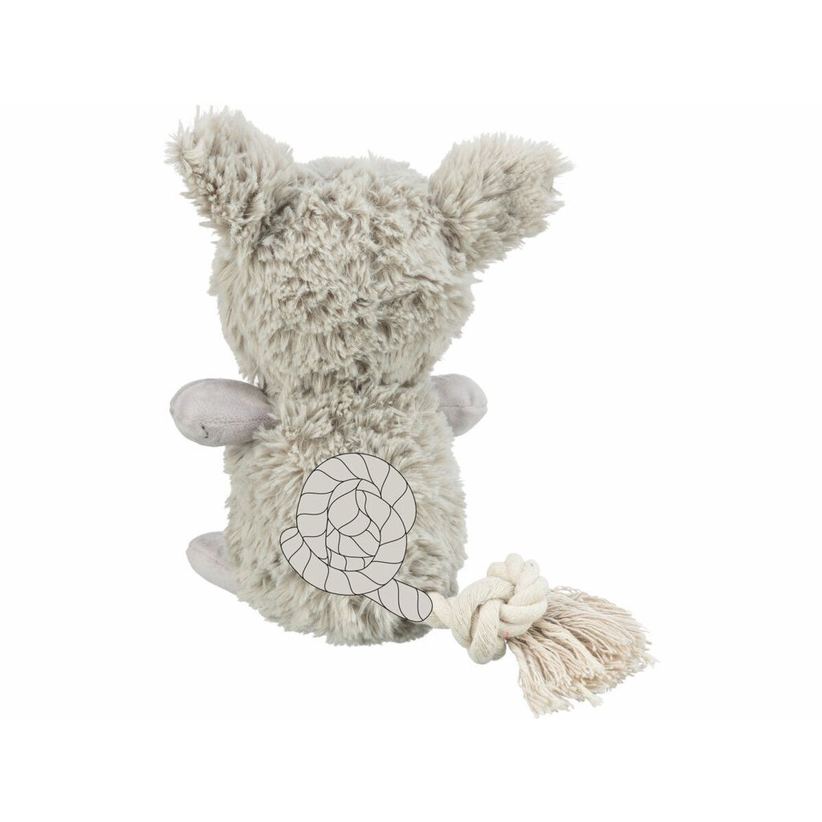 Soft toy for dogs Grey Polyester Plush Cotton Monster 32 cm