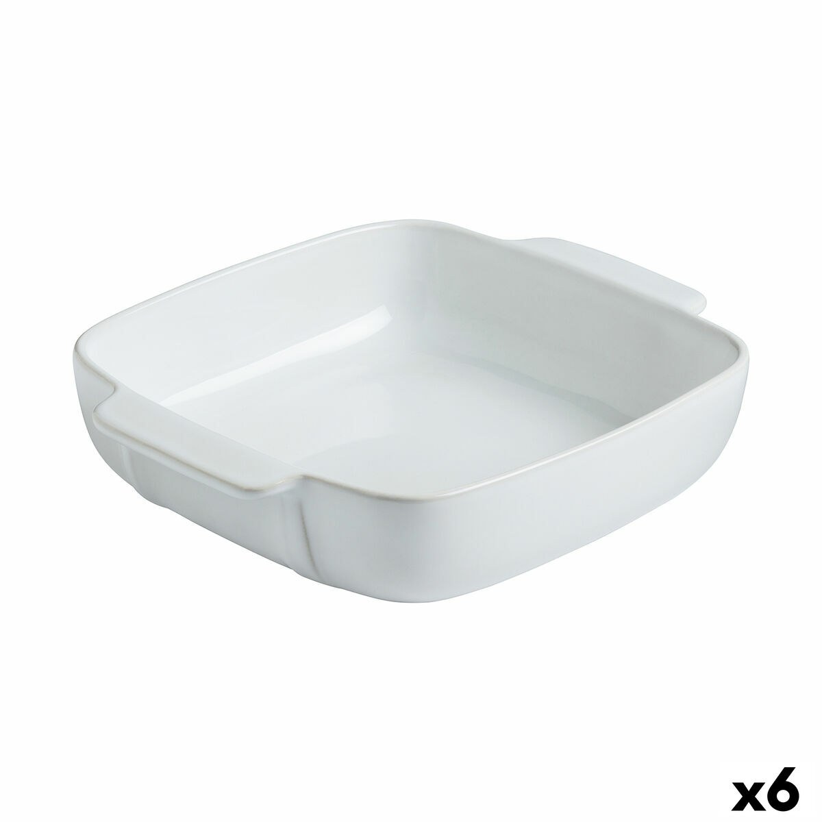 Oven Dish Signature White Ceramic Squared 29 x 24 x 7 cm (6 Units)