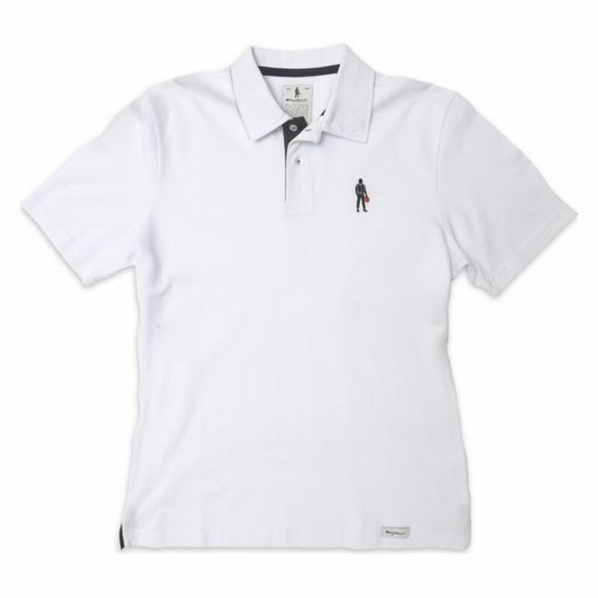 Men’s Short Sleeve Polo Shirt Driver Icon White