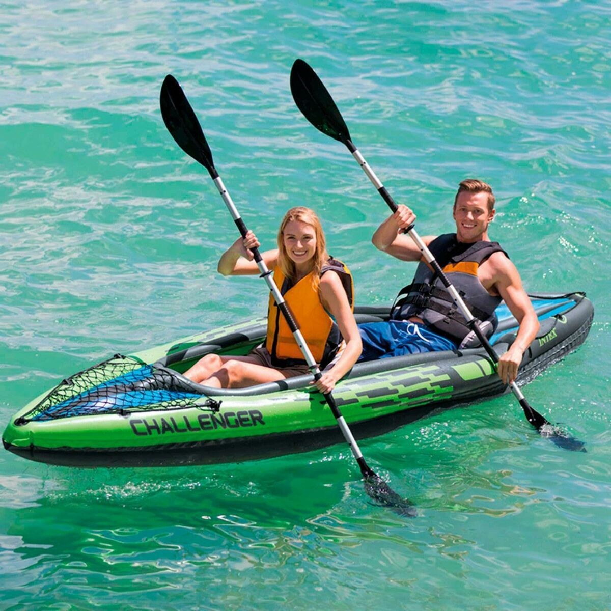 Inflatable Canoe Water Lounge 351 x 76 x 38 cm Green 2 persons