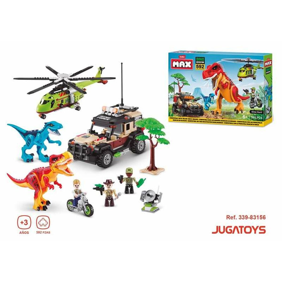 Building Game + Figures Max Dino 33 x 48,3 x 7,6 cm 592 Pieces