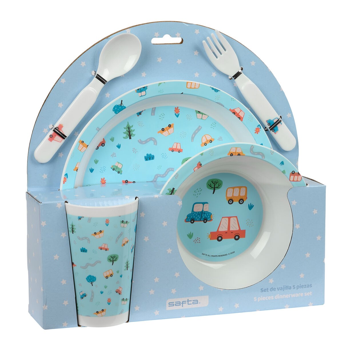 Children's dish set Coches Polyester PVC