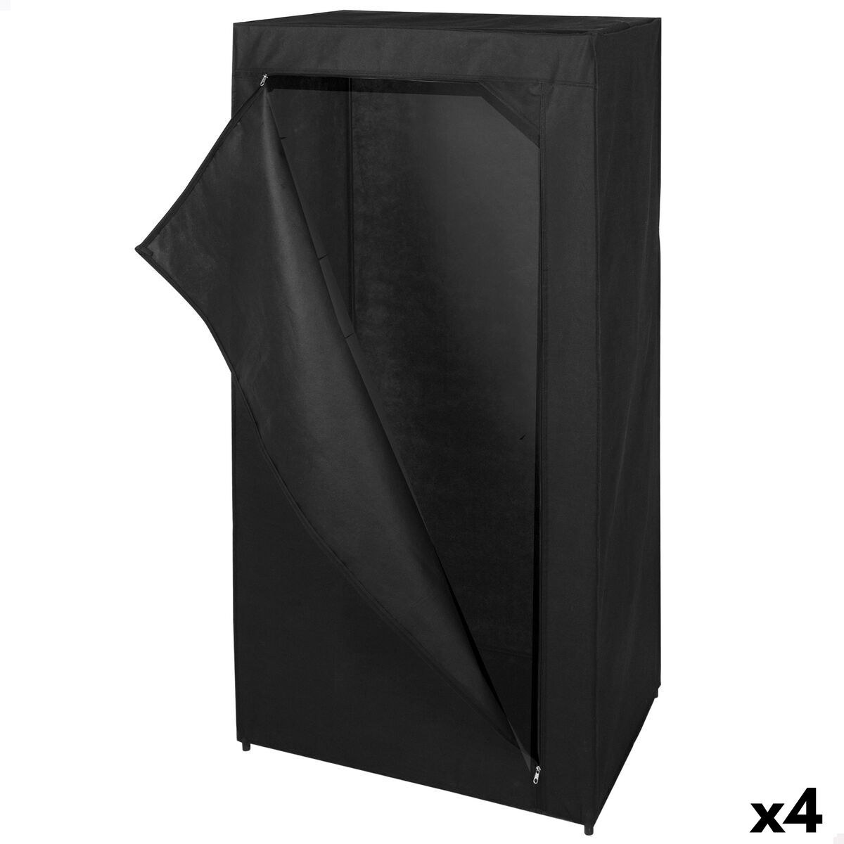 Clothes and Shoe Organiser Black 70 X 148 X 46 CM 4 Units