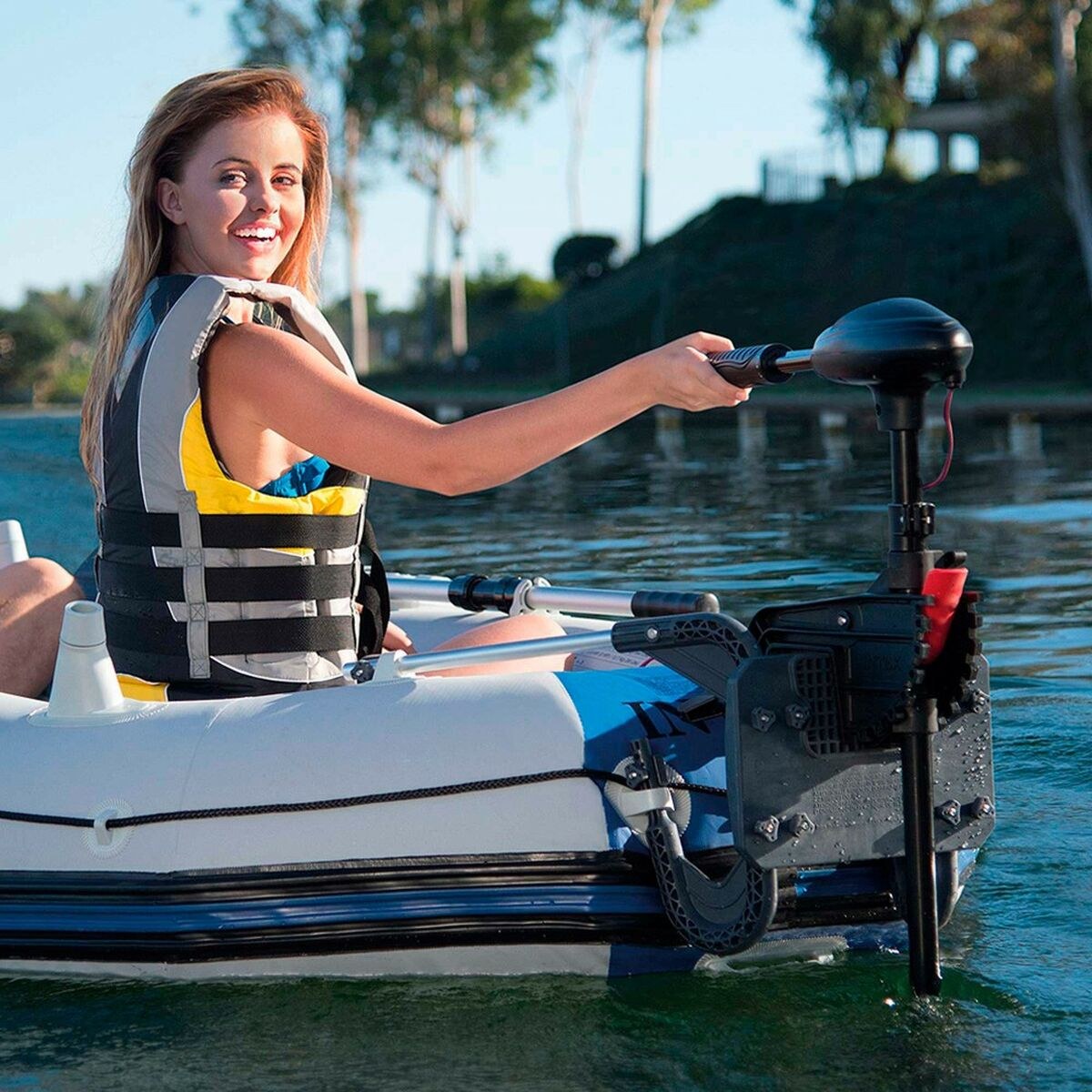 Engine Transom Mount Trolling 12 V 480 W Inflatable Boat Electric
