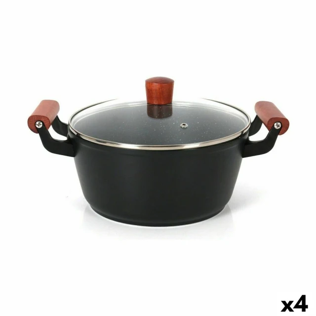 Casserole with glass lid Doha 39 x 28 x 15 cm (4 Units)