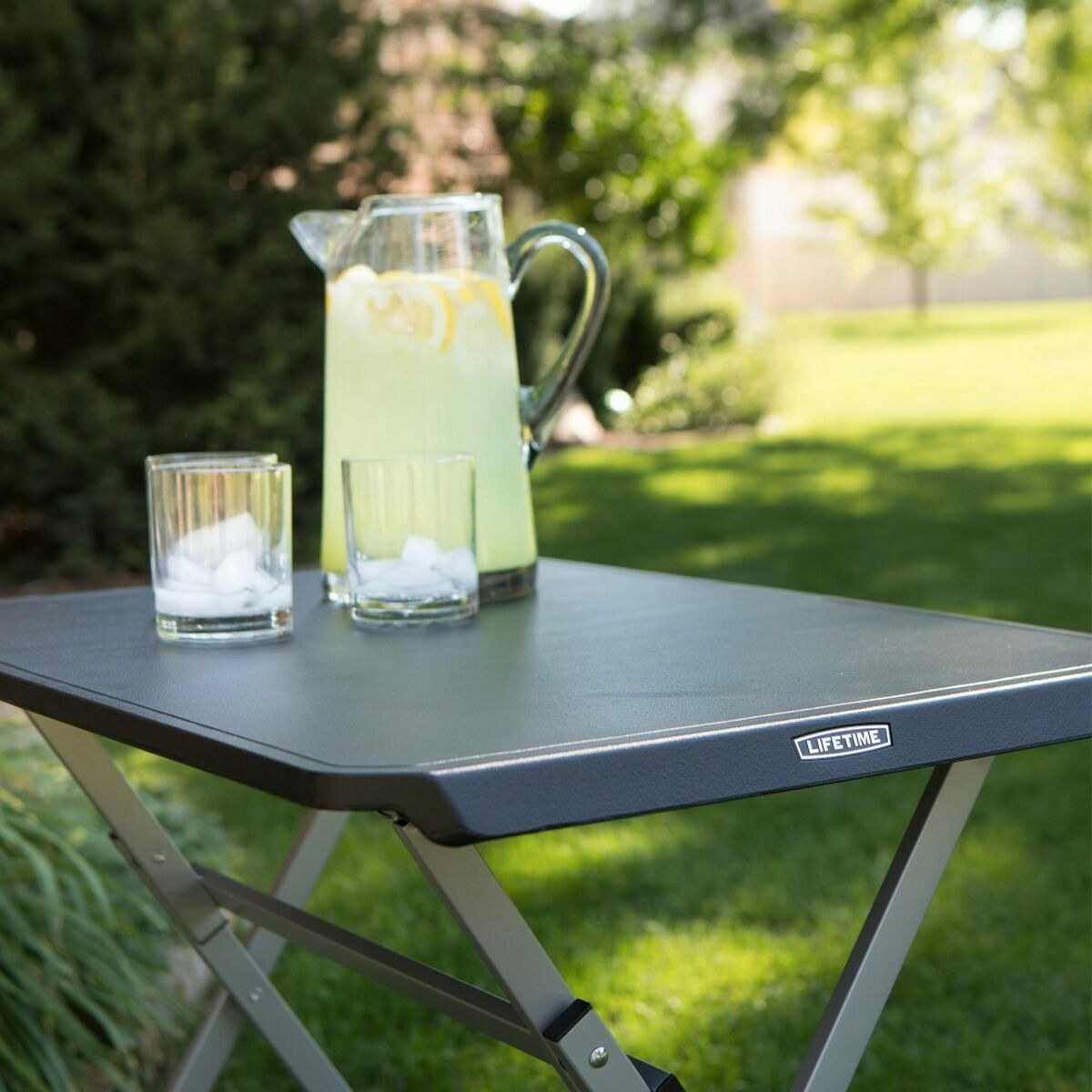 Folding Table Black Steel Plastic 75 x 50,5 x 66 cm