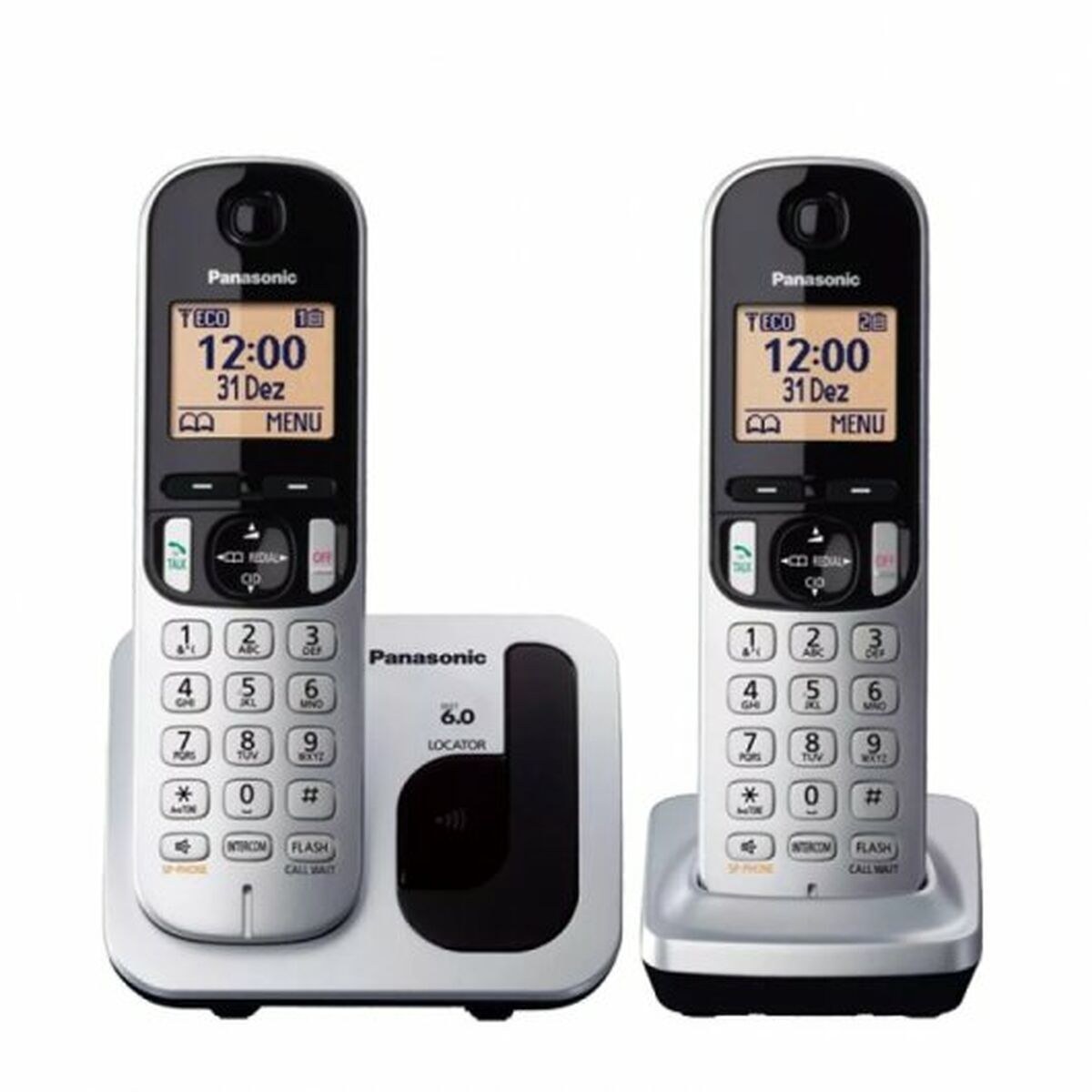Wireless Phone KX-TGC212 Amber Silver Metallic