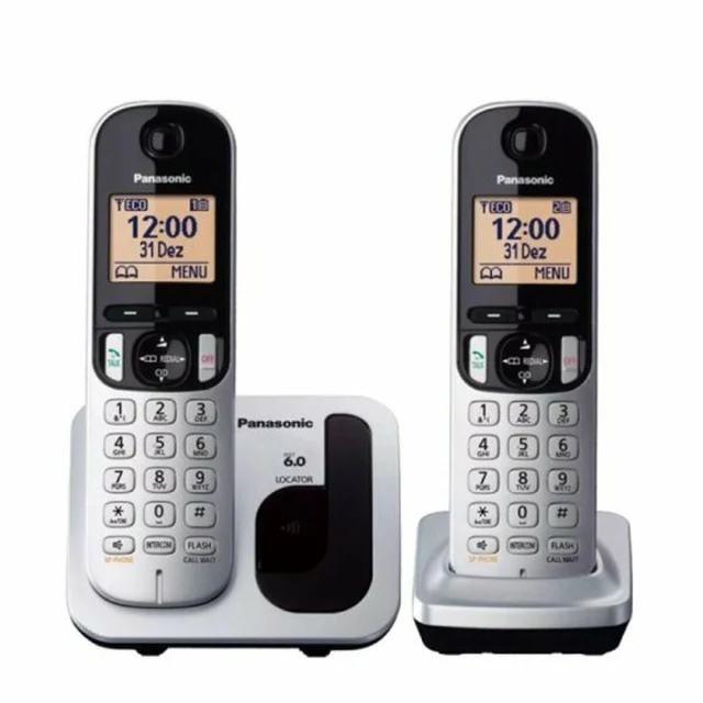 Wireless Phone KX-TGC212 Amber Silver Metallic