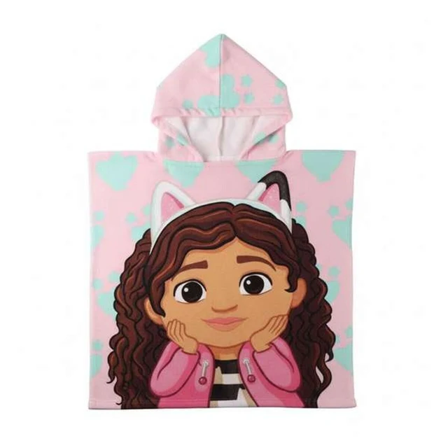 Poncho-Towel with Hood Light Pink 55 x 77 cm