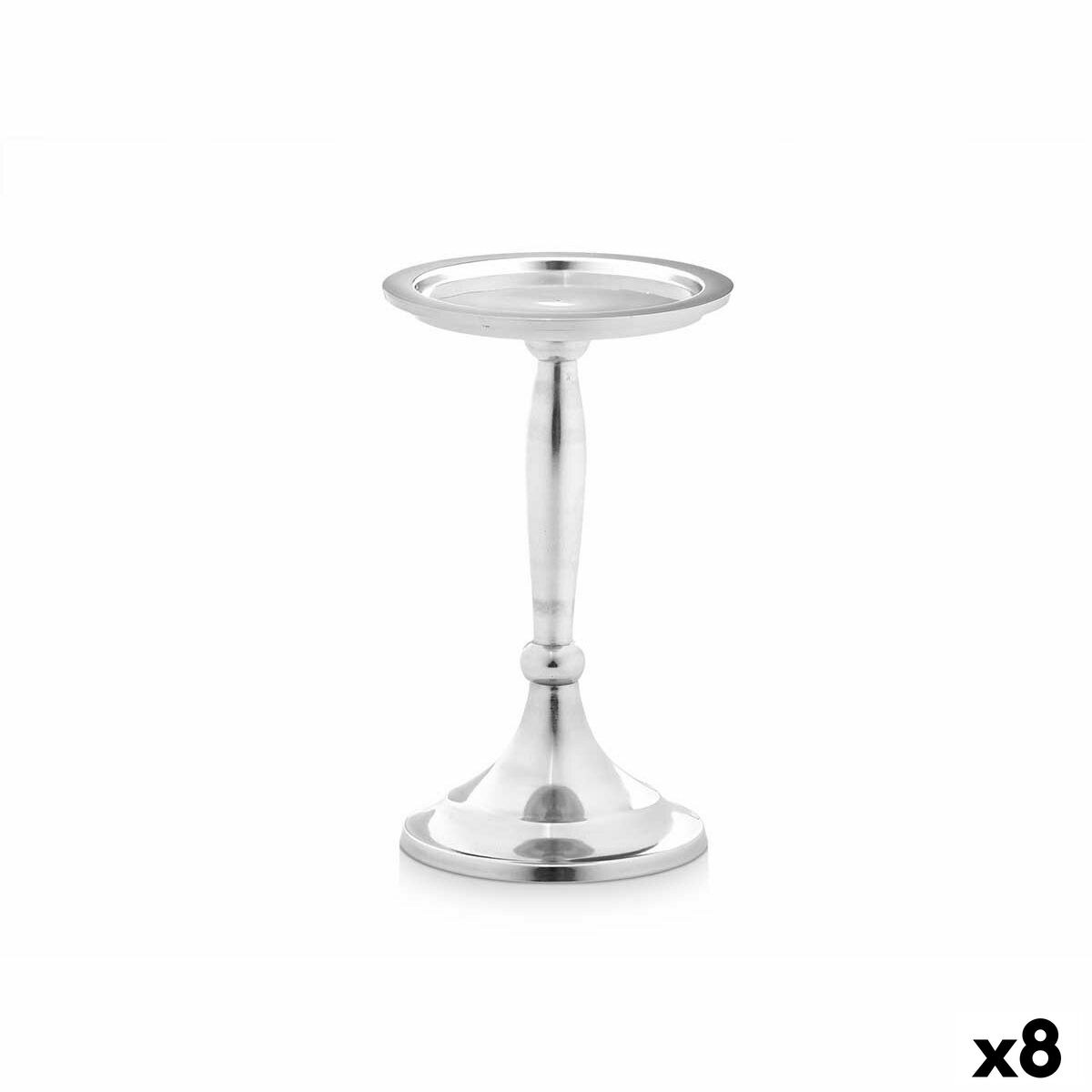 Candle Holder Silver Aluminium 11 x 12,5 x 11 cm 10 x 17 x 8,5 cm (8 Units)