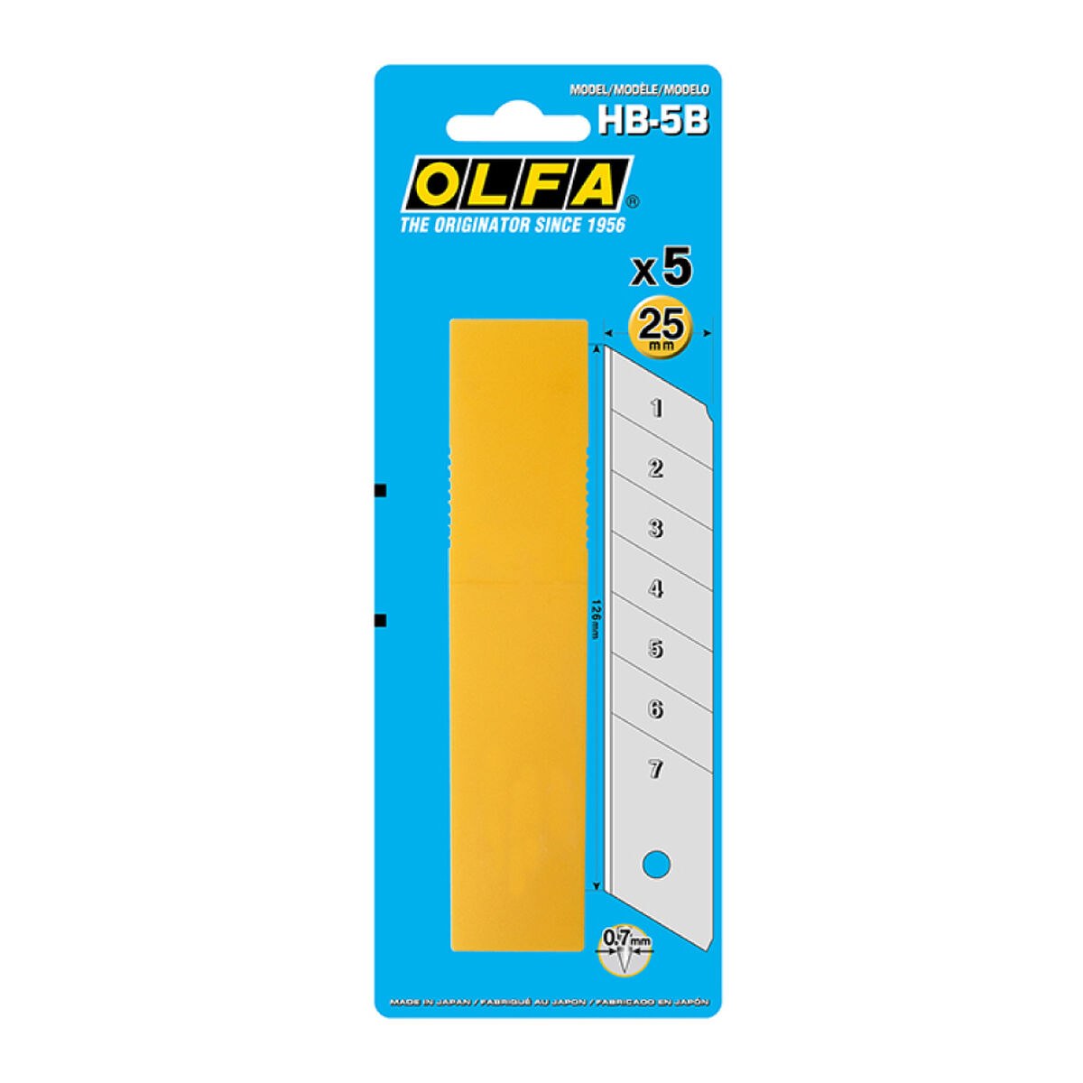 Knife Blade HB-5B 25 mm chunkable 5 Units