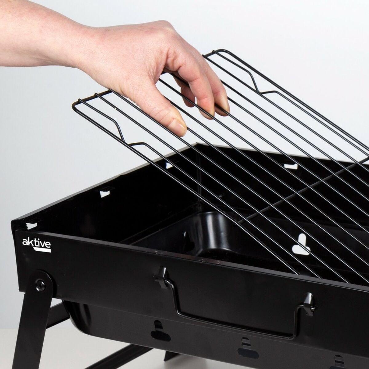 Barbecue Portable Rectangular Black 50 x 23 x 30 cm (2 Units)