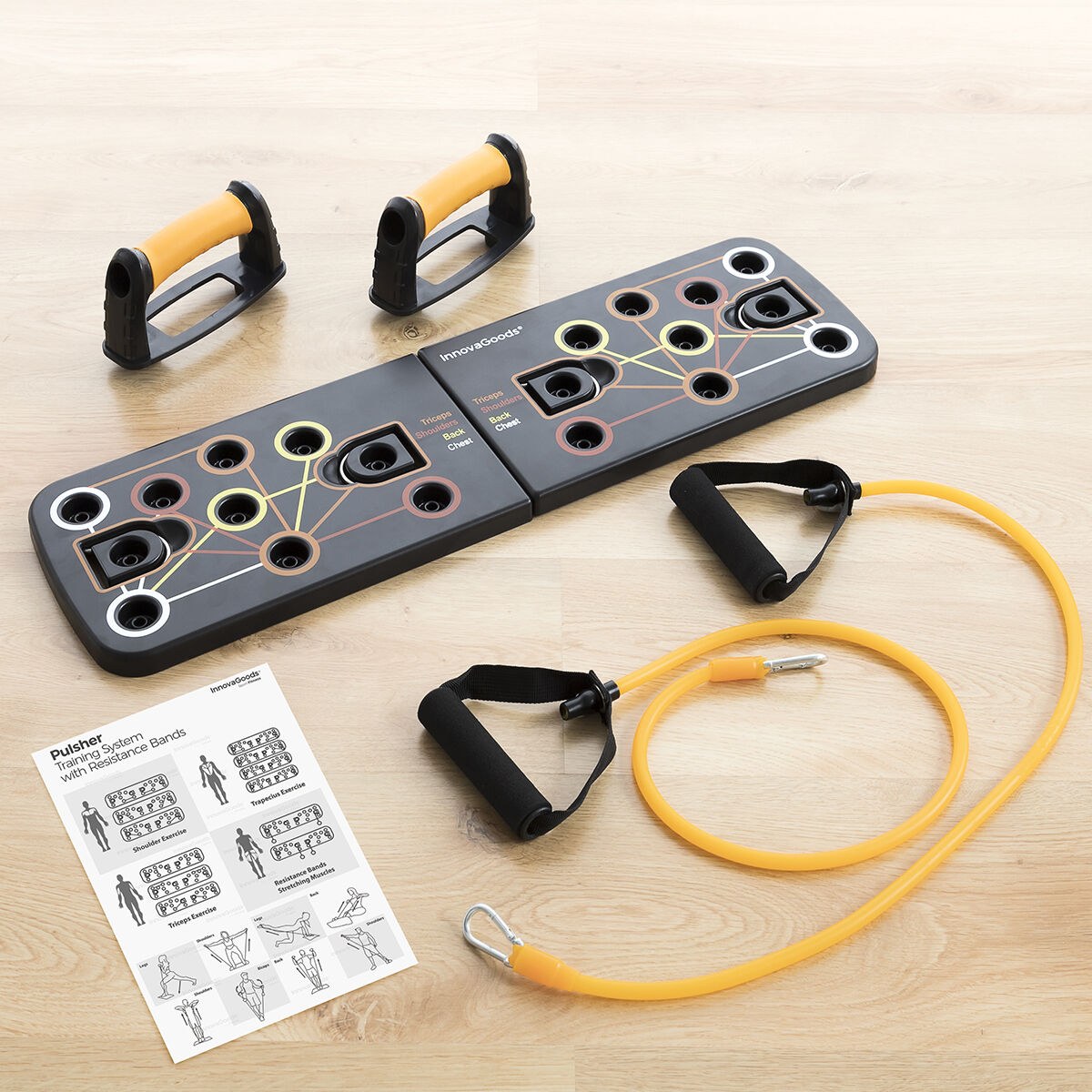 Pack Push-Up Board with Resistance Bands, Sauna Sports Belt and Exercise Guide