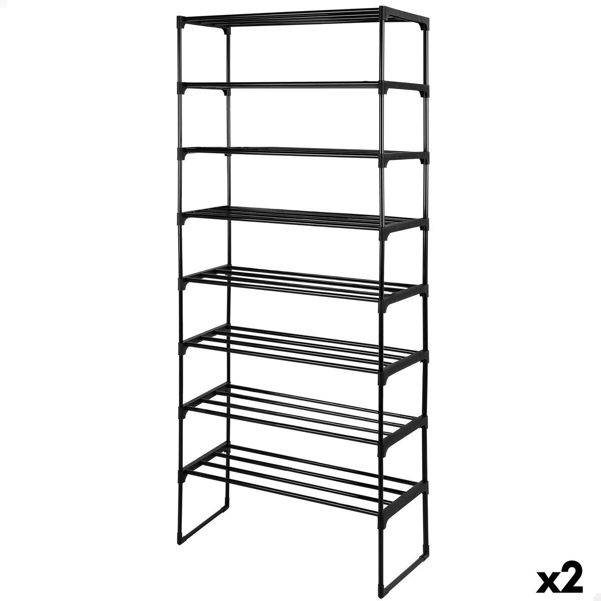 Shelves Black Metal Plastic 67 X 160 X 30 CM (2 Units)
