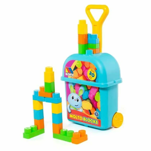Building Blocks Game 20 Pieces Trolley