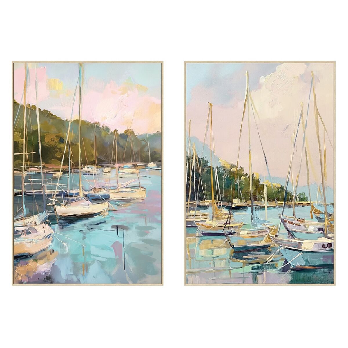 Canvas Blue Green Grey Pink Yachts Mediterranean (2 Units)