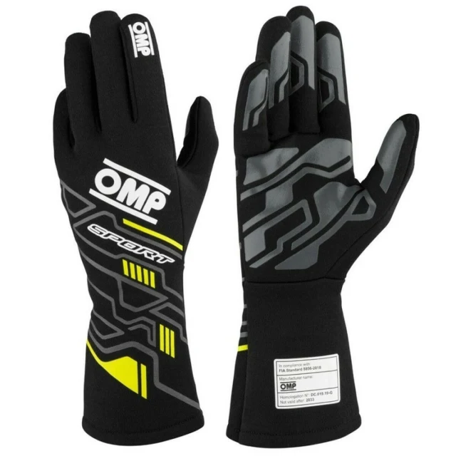 Karting Gloves MY2025 Yellow Black FIA 8856-2018