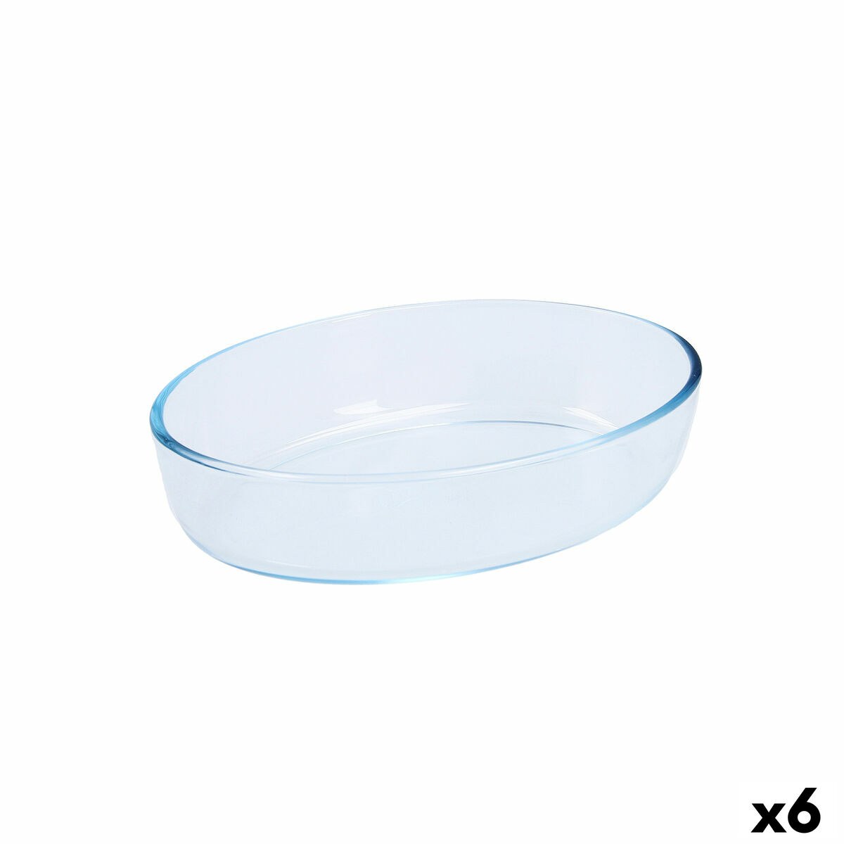 Oven Dish Classic Vidrio Transparent Glass Oval 26 x 18 x 7 cm (6 Units)