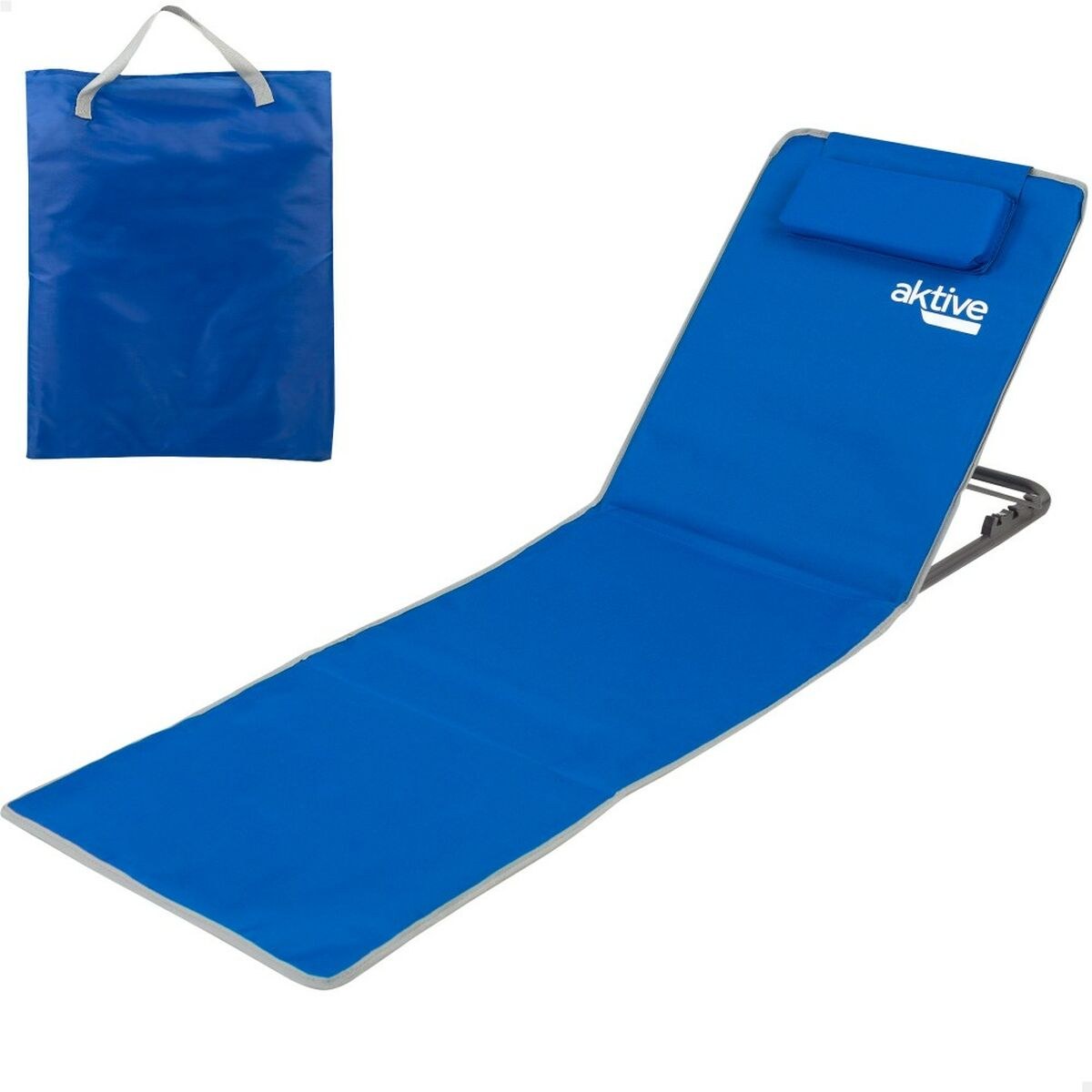 Mat Reclining 147 x 55 x 48 cm PVC 600D Blue Steel Sponge (4 Units)