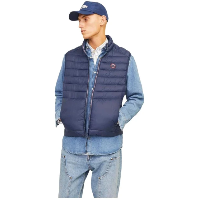 Men's Quilted Gilet JJESPRINT BODYWARMER COLLAR NOOS 12258457 Navy Blue