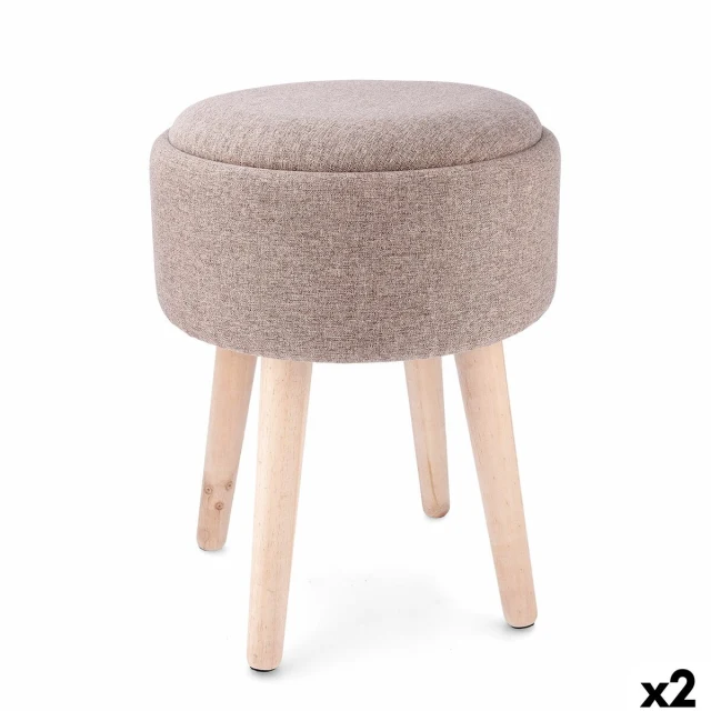 Stool with storage Moa Wood 34 x 34 x 45 cm (2 Units)