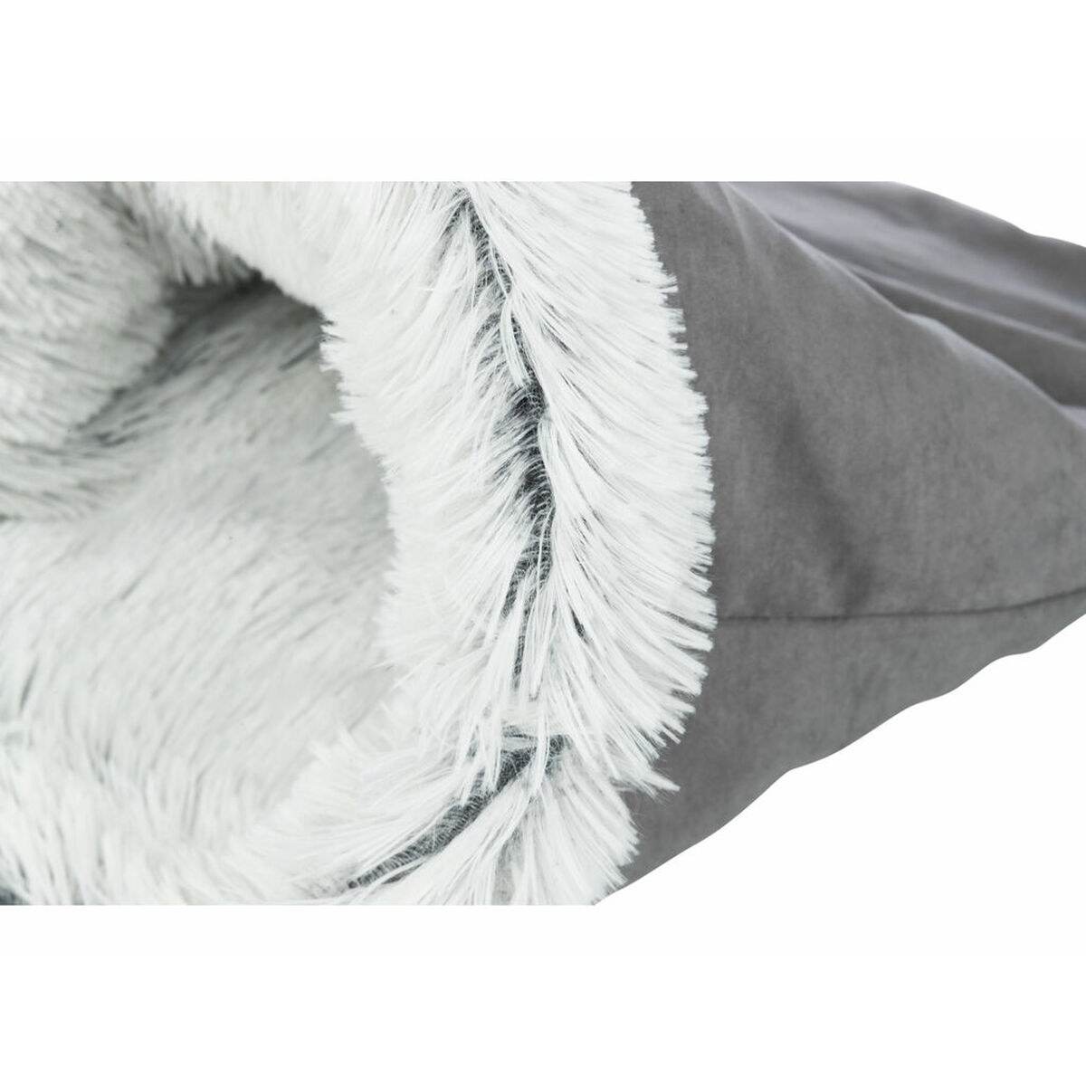 Pet bed Harvey White Black Grey Polyester Plush Ø 30 × 50 CM