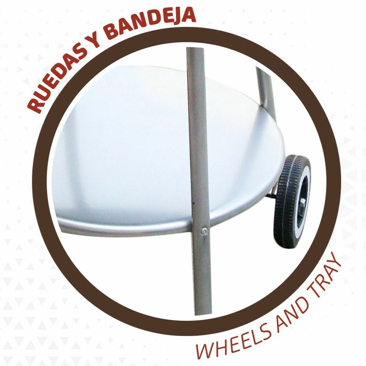 Coal Barbecue with Wheels 51 x 51 x 82 cm Black