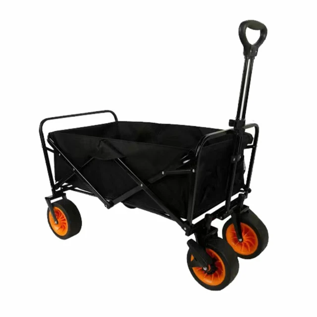 Folding Multi-Purpose Trolley Steel 200 KG Black Garden, Beach, Camping 86X50X59 cm