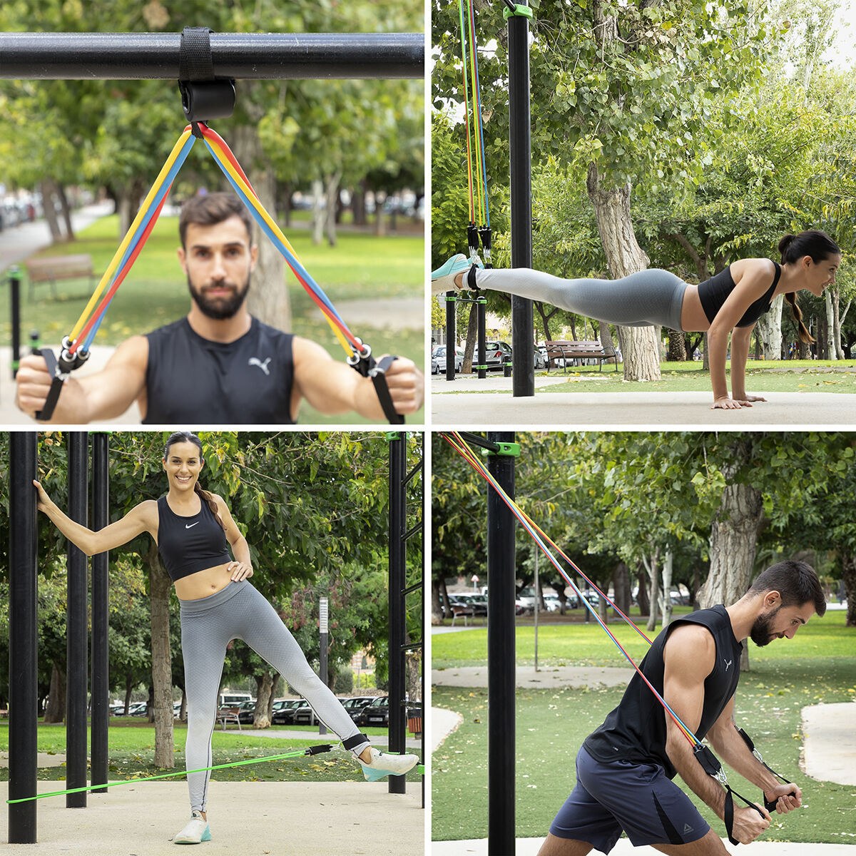 Set of Resistance Bands with Accessories and Exercise Guide 5 Units (Refurbished B)
