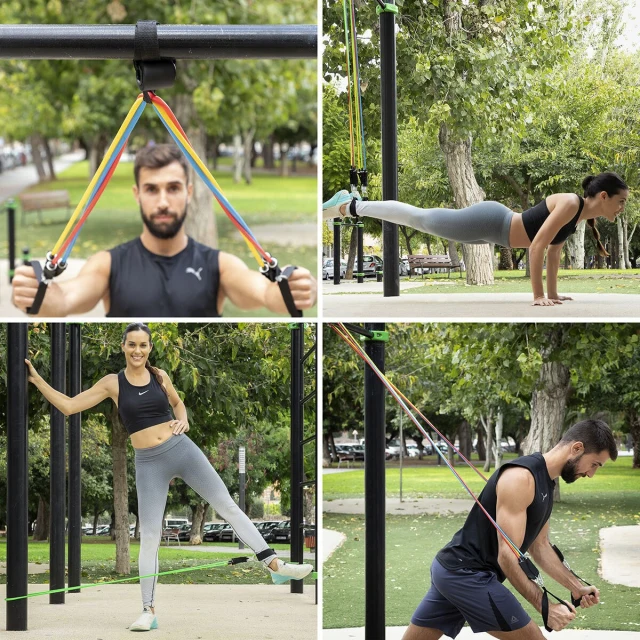 Set of Resistance Bands with Accessories and Exercise Guide 5 Units (Refurbished B)