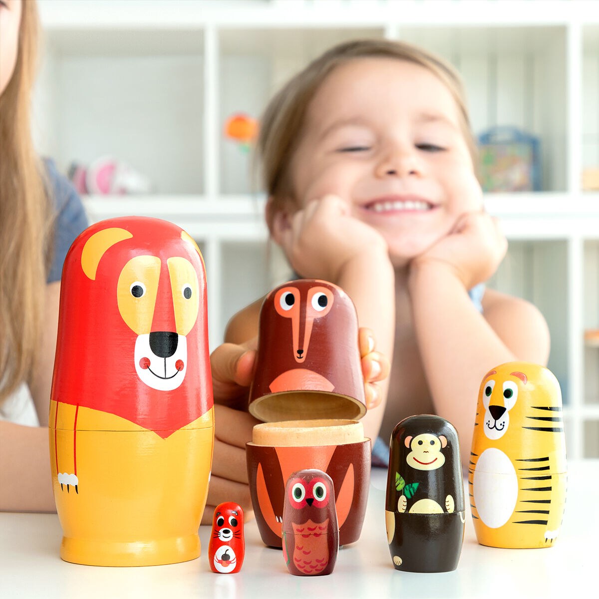 Matryoshka Wooden Animal Figures Funimals 11 Pieces